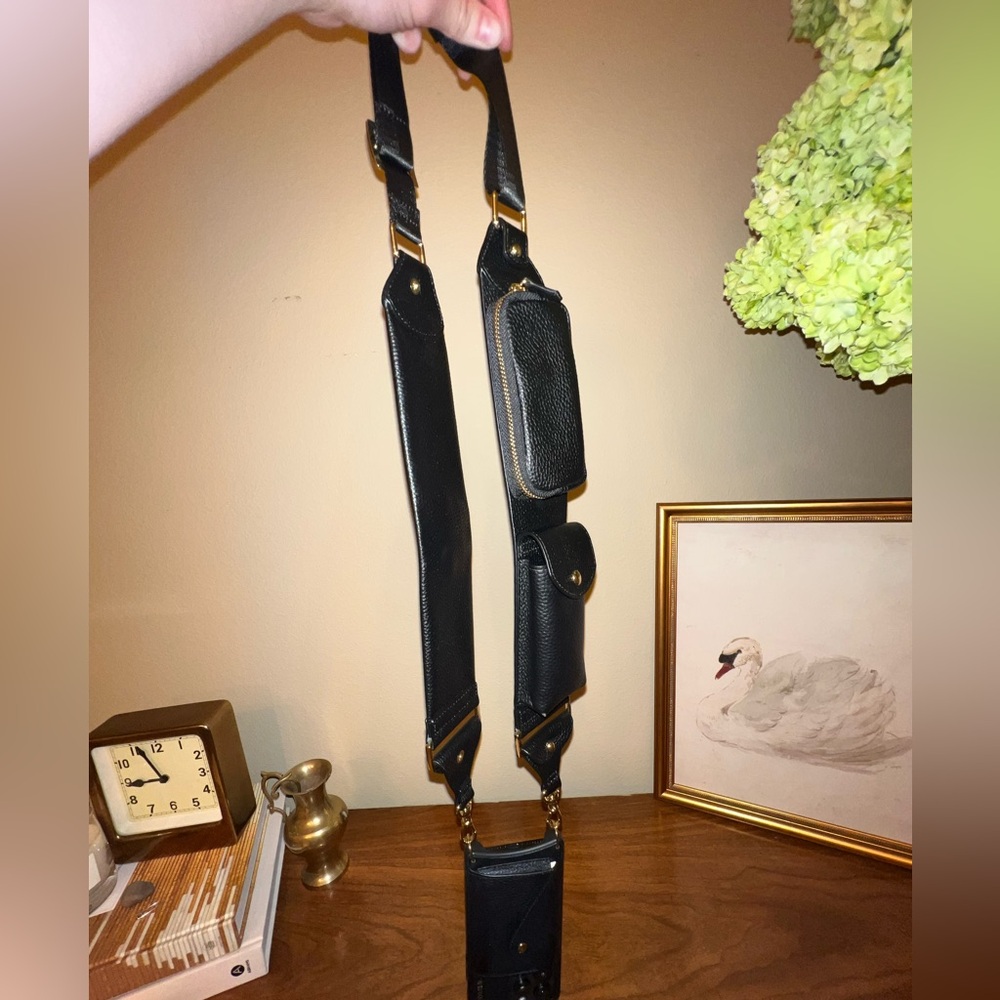 BANDOLIER BILLIE Utility Crossbody STRAP in Black/Gold